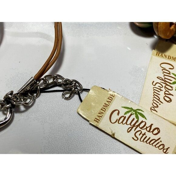 Paul  Brent Handmade Cluster Necklace & Bracelet Leaf Design Calypso Studios NEW - Picture 3 of 4